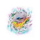 phoenix shedding flowers tattoo design idea