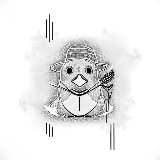 penguin tattoo design idea