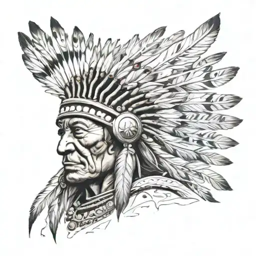 indian chief x koy fish tattoo design idea