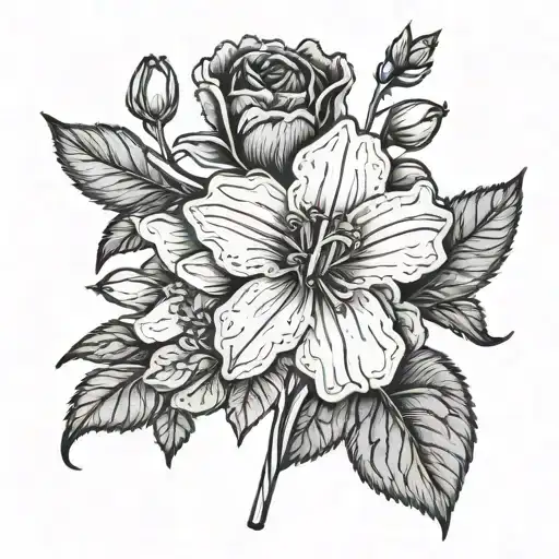 June birth month flowers, April birth flowers, September birth flowers, May birth flowers  tattoo design idea