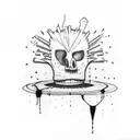 basquiat evil thoughts tattoo design idea