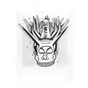 basquiat evil thoughts tattoo design idea