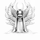 Dios diablo demonio angel tattoo design idea