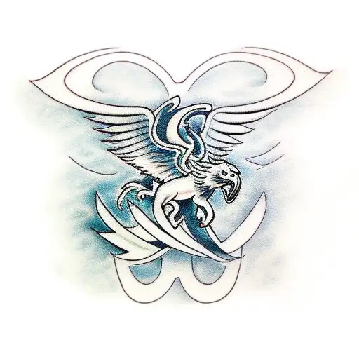 intense griffin tattoo design idea