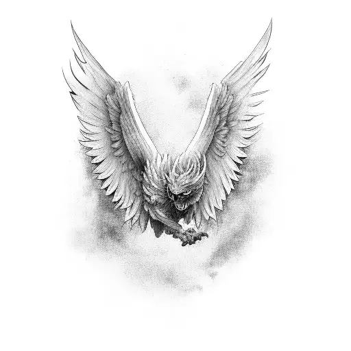 intense griffin tattoo design idea