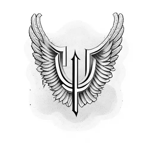 Combine the Hebrew letters for David with angel wings tattoo design idea