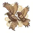 two ravens with open wings, tattoo design idea