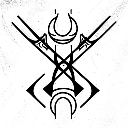 3 sword crossed tattoo design idea