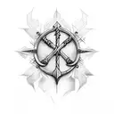 3 sword crossed tattoo design idea