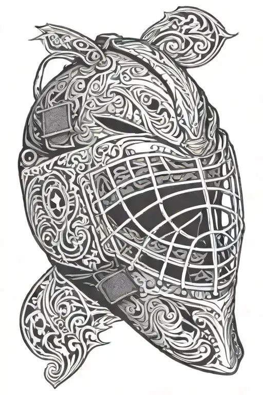 icehockey goalie mask tattoo design idea