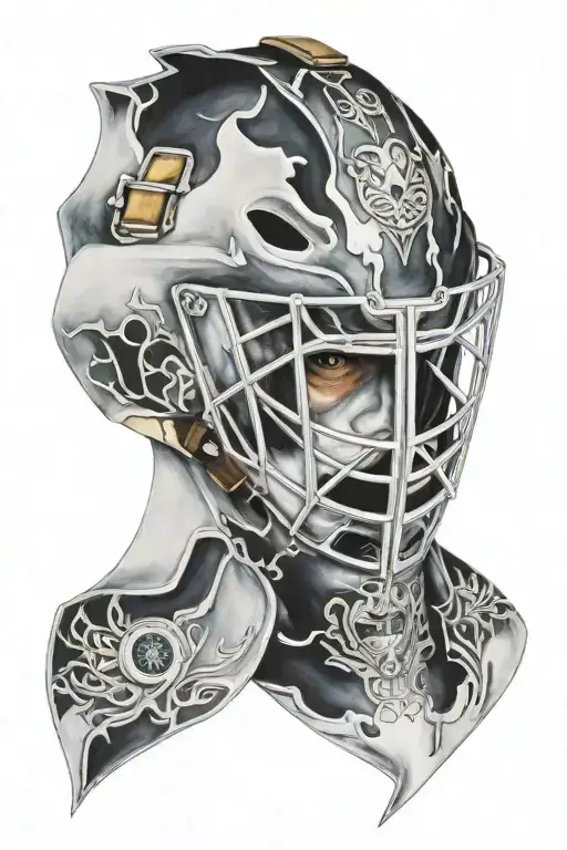 icehockey goalie mask tattoo design idea
