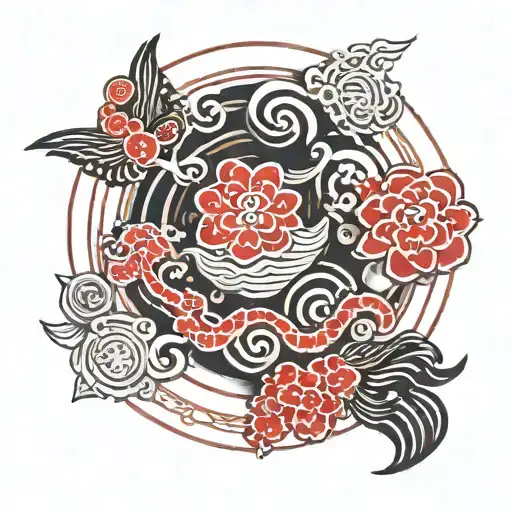 Albanian geo symteric shapes traditionnal tattoo design idea