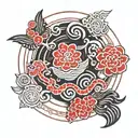 Albanian geo symteric shapes traditionnal tattoo design idea