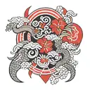 Albanian geo symteric shapes traditionnal tattoo design idea