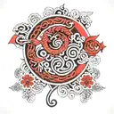 Albanian geo symteric shapes traditionnal tattoo design idea