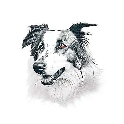 border collie tattoo design idea