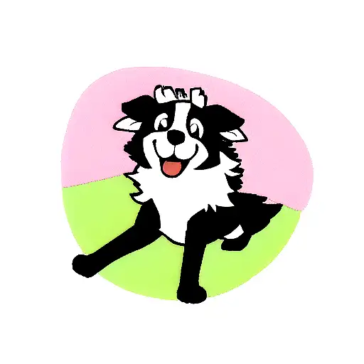 border collie loco tattoo design idea