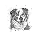 border collie tattoo design idea