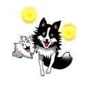 border collie loco tattoo design idea
