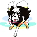 border collie loco tattoo design idea