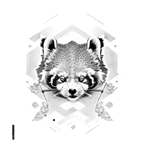 red panda samurai tattoo design idea