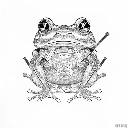 japanes frog samurai tattoo design idea