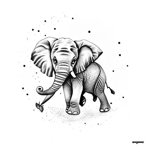 Baby Elephant tattoo design idea