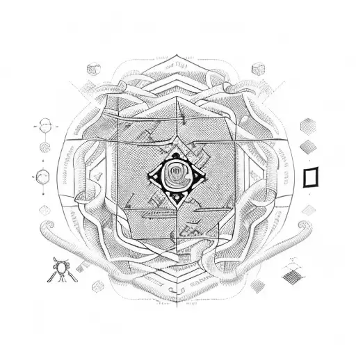 A jiu jitsu belt with scientific equations woven into it tattoo design idea