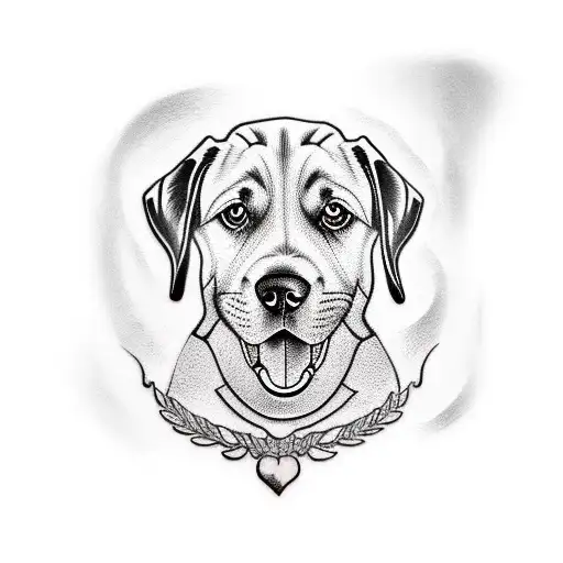 Dog labrador chocolate tattoo design idea
