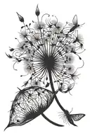 dandelion and firefly tattoo design idea