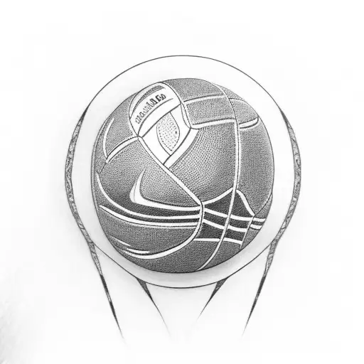 A poem written in the shape of a volleyball tattoo design idea
