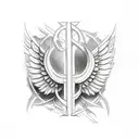 cross tattoo with wings tattoo design idea