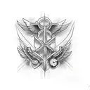 cross tattoo with wings tattoo design idea