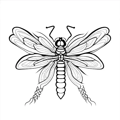 A minimalist tattoo of a coffee bean transforming into a dragonfly tattoo design idea