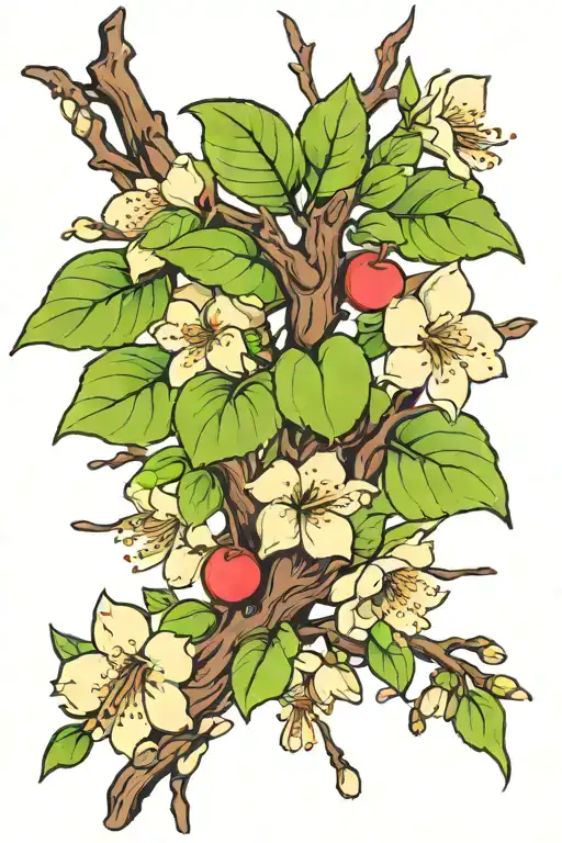 cherry blossom tattoo design idea