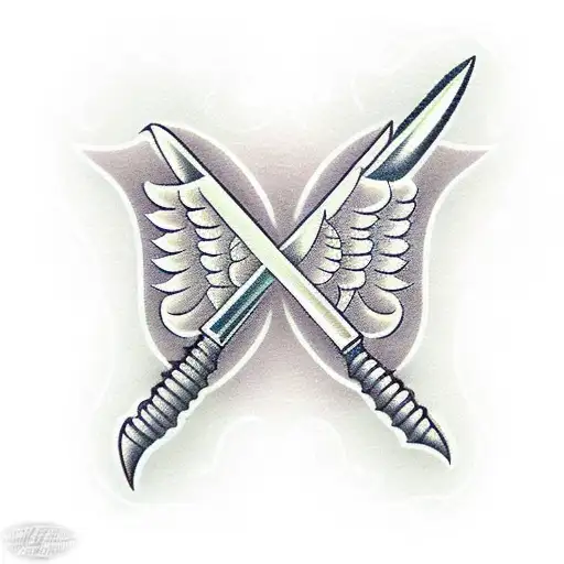 picket fence of knives tattoo design idea