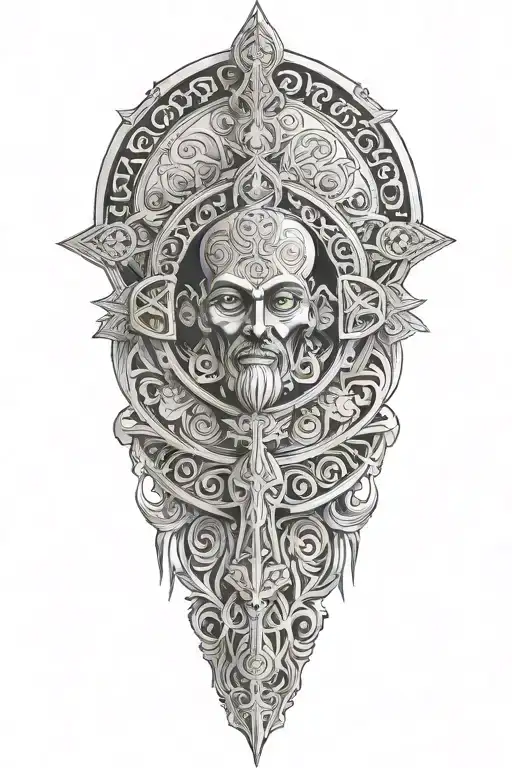 Religious  tattoo design idea