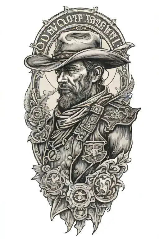 old west outlaw tattoo design idea