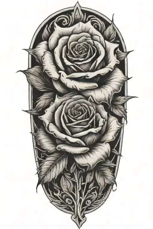 wilting rose tattoo design idea