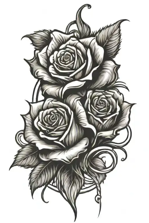 wilting rose intertwined tattoo design idea