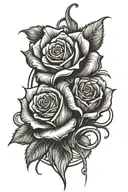 wilting rose intertwined tattoo design idea