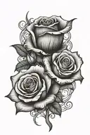 wilting rose intertwined tattoo design idea