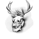 bone arm made out of deer antlers with muscles tattoo design idea