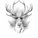 Antlers with muscles tattoo design idea