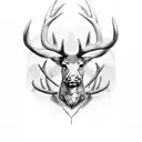 Antlers with muscles tattoo design idea