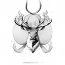 Antlers with muscles tattoo design idea