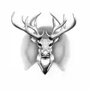 Antlers with muscles tattoo design idea