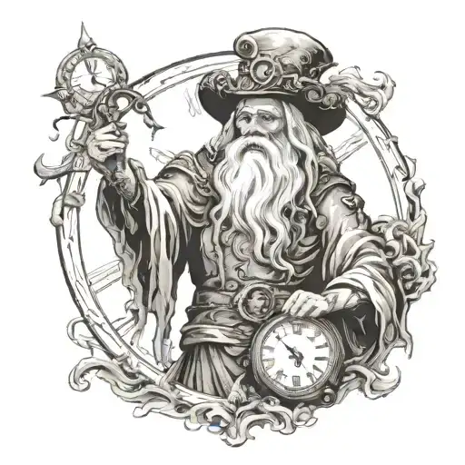 Father Time tattoo design idea