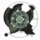 line art tattoo design idea