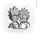 Bart and Lisa Simpson caring for each other  tattoo design idea
